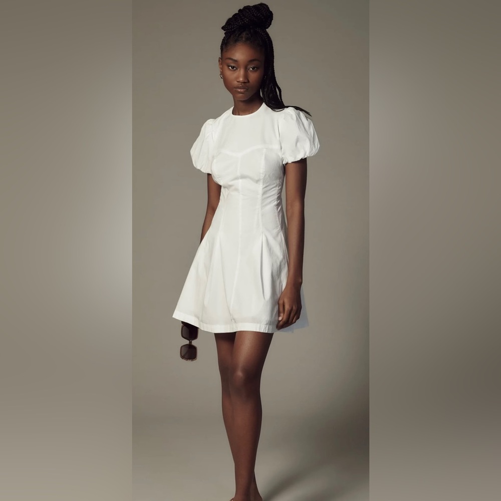 Maeve Puff-sleeve Pleated Dress NWT